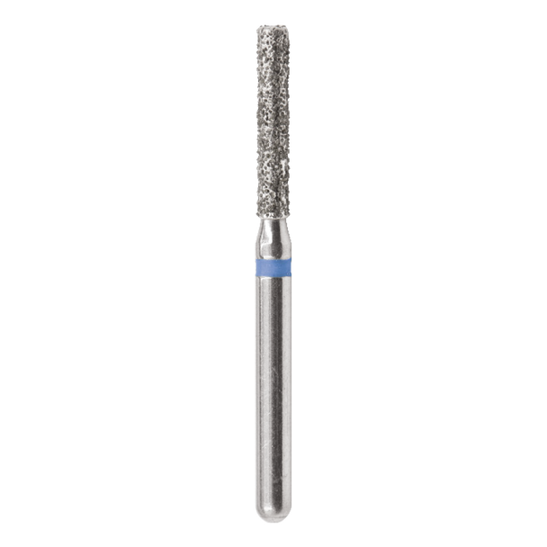 Cylinderformet Diamantbor m flad top. Ø 1,4mm., Skærende del 6mm. Medium grit, blå. 21mm FG. 5 stk